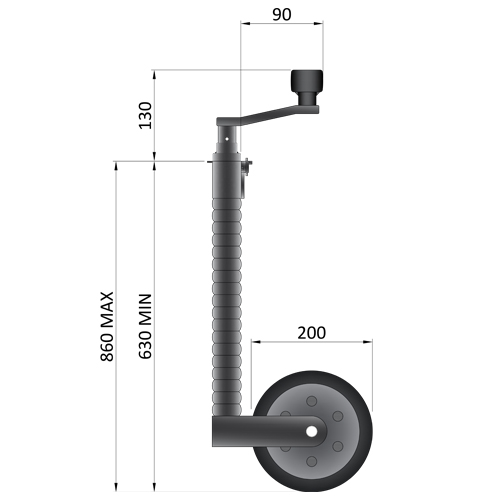 48mm 300Kg Ribbed Jockey Wheel - Image 2