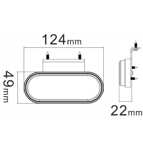 10-30V LED Glo Red Rear Marker/Reflector - Image 4