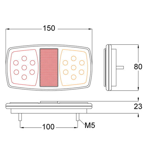 12V LED Right Hand Rectangle Combination Lamp - Image 2