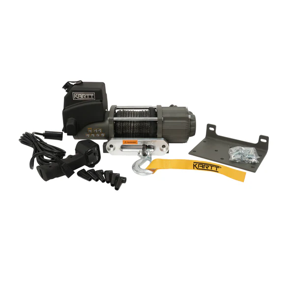 4500 lbs 12v Electric Winch with Synthetic Rope - Image 2